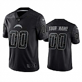 Men's Los Angeles Chargers Active Player Custom Black Reflective Limited Stitched Football Jersey,baseball caps,new era cap wholesale,wholesale hats